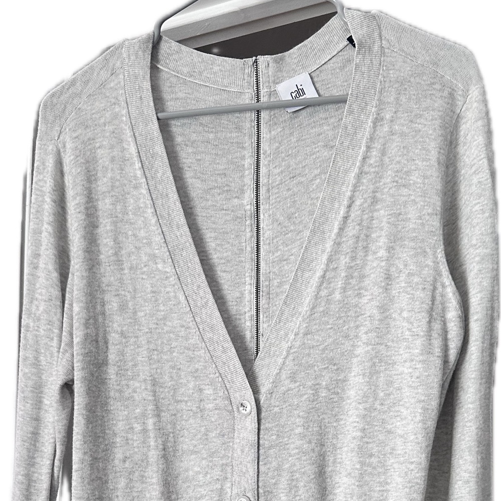CAbi Light Gray Knit Cardigan